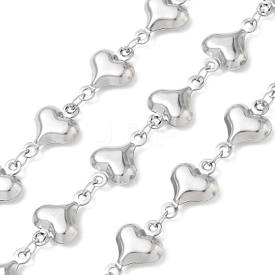 304 Stainless Steel Heart Link Chains CHS-N009-01B-P-1