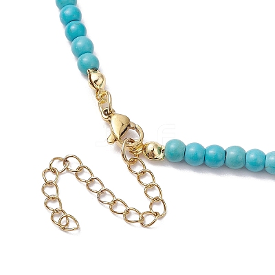 Synthetic Turquoise & Natural Carnelian Beaded Necklaces X1-NJEW-TA00161-1