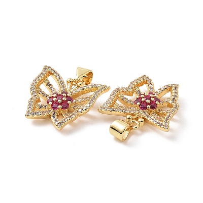 Brass Micro Pave Cubic Zirconia Pendants ZIRC-I063-44G-03-1