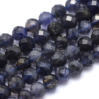 Natural Iolite Beads Strands G-O171-13-5mm-1