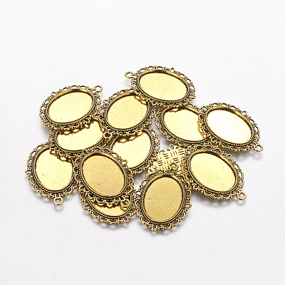 Zinc Alloy Pendant Settings for Cabochon & Rhinestone LS-PALLOY-A15257-AG-FF-1