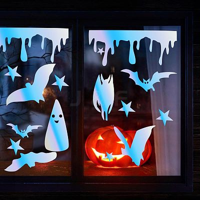 3 Sheets 3 Styles Halloween Laser PVC Waterproof Car Stickers DIY-GF0007-24-1