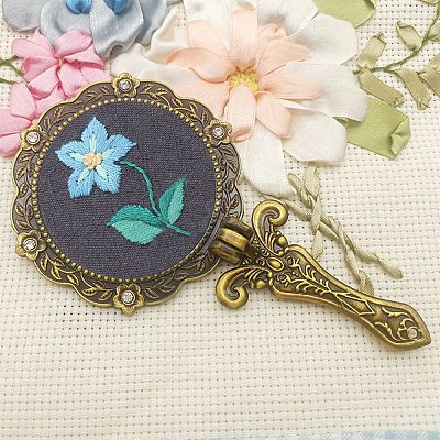 DIY Foldable Handheld Mirror Embroidery Starter Kit SENE-PW0003-056Q-1