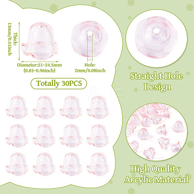 30Pcs Acrylic Bead Caps for Wind Chimes Making TACR-TA0001-69G-1