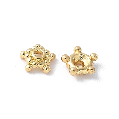 Flower Brass Bead Caps KK-F892-34G-02-1