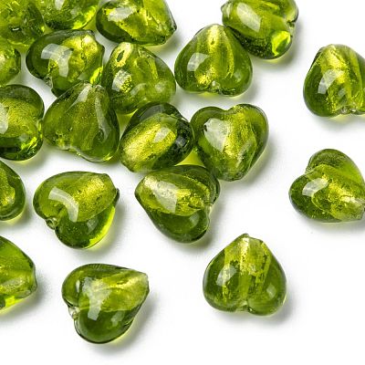 Handmade Silver Foil Glass Beads FOIL-R050-12x8mm-7-1