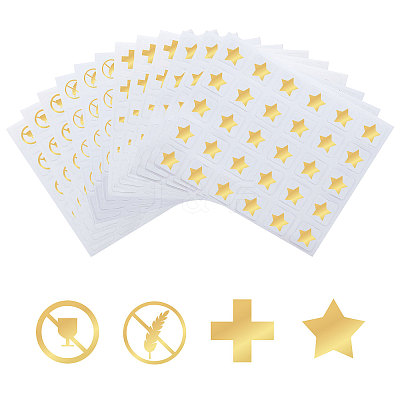 80 Sheets 4 Patterns PVC Waterproof Self-Adhesive Sticker Sets STIC-OC0001-10C-1