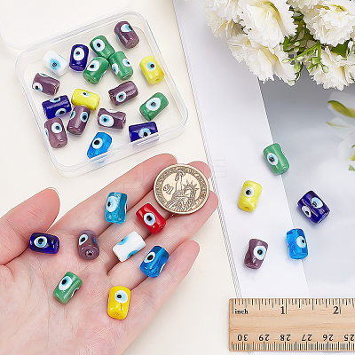 30Pcs Handmade Evil Eye Lampwork Beads LAMP-ME0001-14-1