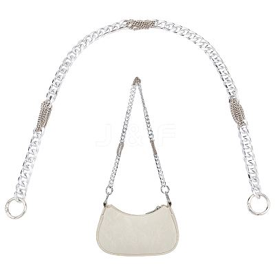 Aluminum & Iron Cuban Link Chains Bag Extender Chains HJEW-PH02129-02-1