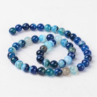 Natural Striped Agate/Banded Agate Beads AGAT-8D-8-1