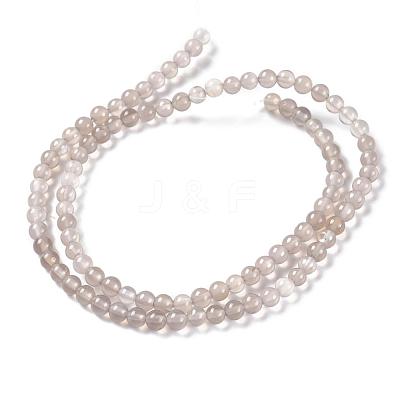 Natural Gray Agate Bead Strands X-G-R193-12-4mm-1