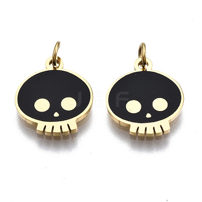 316 Surgical Stainless Steel Enamel Charms STAS-S116-333G-1