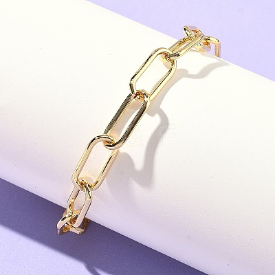 Brass Paperclip Chain Bracelets BJEW-C138-01G-1