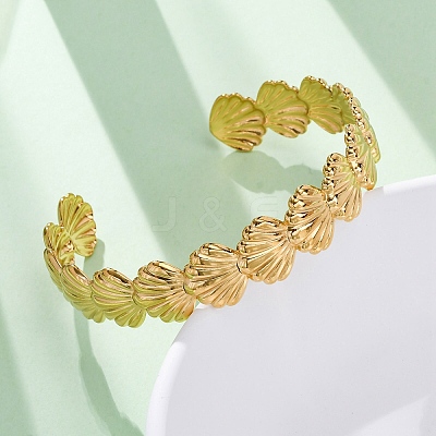 304 Stainless Steel Cuff Bangles for Women BJEW-F491-01G-04-1