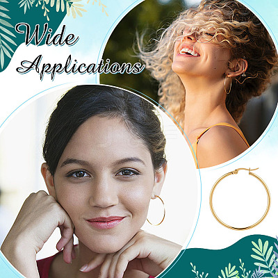5 Pairs 304 Stainless Steel Hoop Earrings EJEW-ME0001-09-1