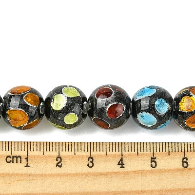 Handmade Silver Sand Lampwork Beads Strands LAMP-A003-01F-1