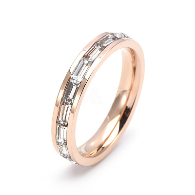 304 Stainless Steel with Crystal Rhinestone Finger Rings FS-WGF5DC4-01-1