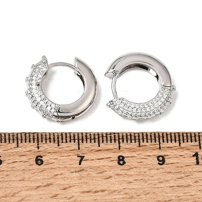 Brass Micro Pave Cubic Zirconia Hoop Earrings KK-CBA8324-22P-05-1