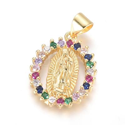 Brass Micro Pave Cubic Zirconia Pendants KK-I657-32G-A-1
