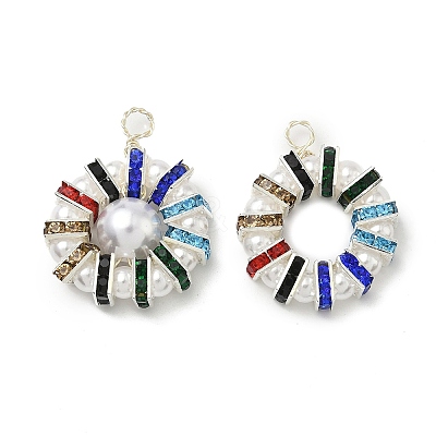 2Pcs 2 Colors ABS Plastic Imitation Pearl Pendants PALLOY-JF04399-1