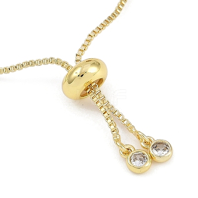Virgin Mary Theme Brass Micro Pave Cubic Zirconia Slider Bracelets for Women BJEW-U013-02G-02-1