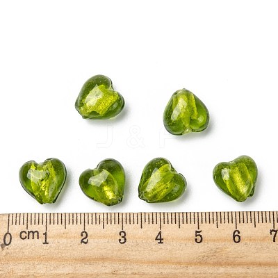 Handmade Silver Foil Glass Beads X-FOIL-R050-12x8mm-7-1