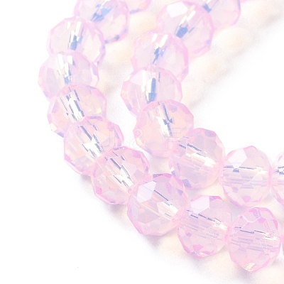 Baking Paint Transparent Glass Beads Strands X-DGLA-A034-J8MM-D09-1