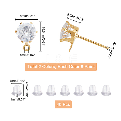 Brass Stud Earring Findings & Plastic Ear Nuts KK-FH0003-76-1