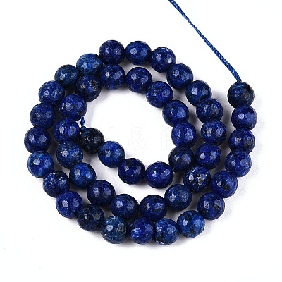 Dyed Natural White Jade Beads Strands G-T139-8mm-60-18-1