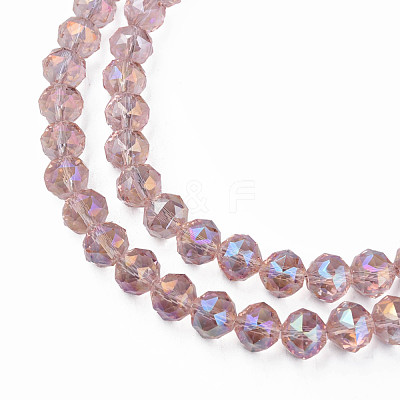 Electroplate Transparent Glass Beads Strands EGLA-N002-34B-C02-1