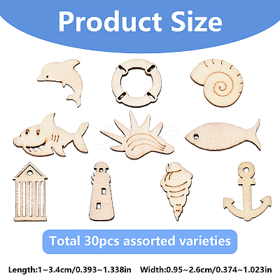Wood Cabochons WOOD-YW0001-29-1