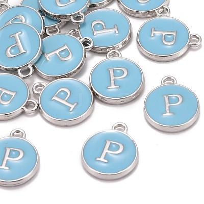 Platinum Plated Alloy Enamel Charms ENAM-S118-04P-P-1