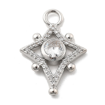 Brass Micro Pave Cubic Zirconia Pendants KK-L228-17P-1