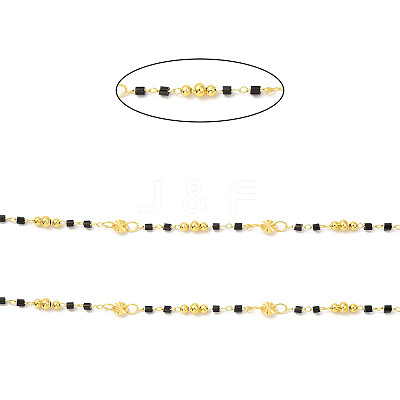 Brass Handmade Beaded Chains CHC-P011-B01-G-1