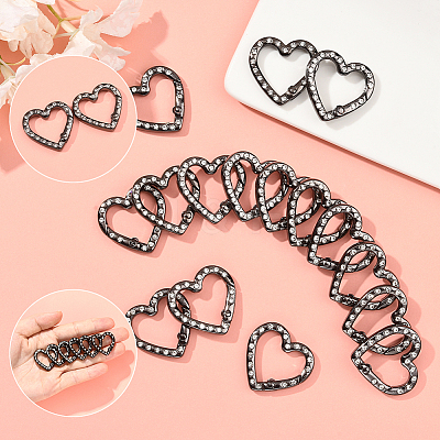 20Pcs Zinc Alloy Rhinestone Spring Gate Rings FIND-SP0004-36B-1