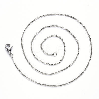 Non-Tarnish 304 Stainless Steel Curb Chain Necklace NJEW-S420-001C-P-1