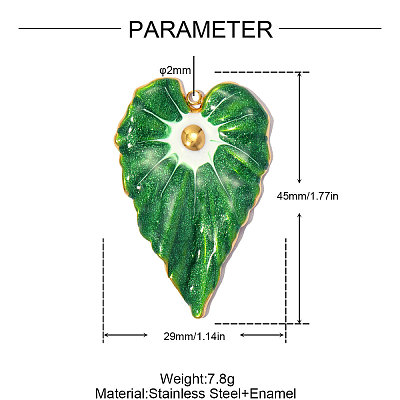 304 Stainless Steel with Enamel Pendants SA-OY002-29G-02-1