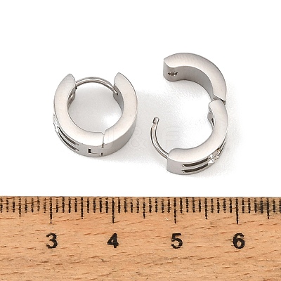 304 Stainless Steel Cubic Zirconia Hoop Earrings for Women SA-CBAF36C-02B-P-1