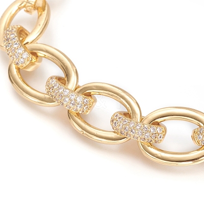Brass Cable Chains Bracelets BJEW-I286-04G-1