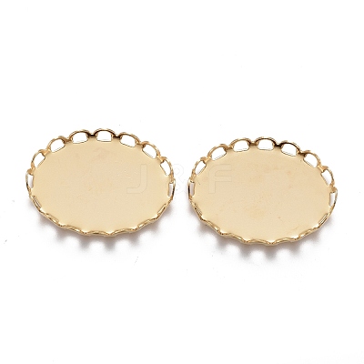 304 Stainless Steel Cabochon Settings STAS-P249-13A-G-1