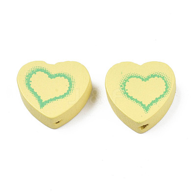 Spray Painted Maple Wood Beads WOOD-Q030-87A-1