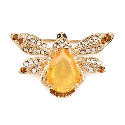 Alloy Rhinestone Lapel Pin Brooches for Backpack Clothes RB-CBA2419-01G-1