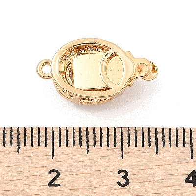 Brass Micro Pave Cubic Zirconia Box Clasps KK-C080-12G-01-1