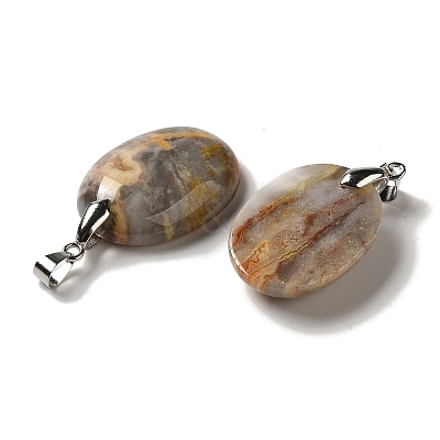 Natural Crazy Agate Pendants G-Z055-03P-05-1