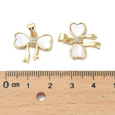 Brass Micro Pave Cubic Zirconia Pendants KK-D384-06G-02-1