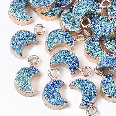 Druzy Resin Pendants RESI-S383-007-B01-1