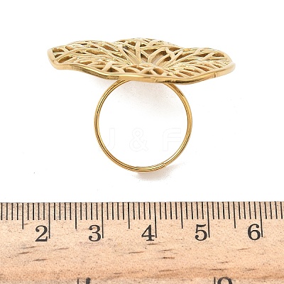 Adjustable 304 Stainless Steel Cuff Rings RJEW-Z121-01G-01-1