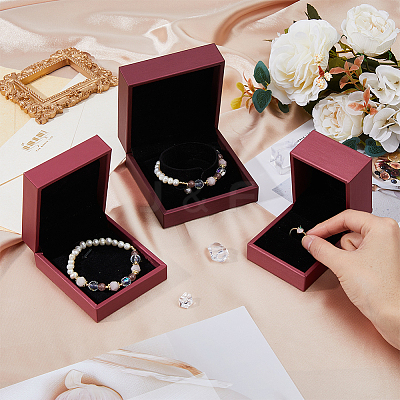 3Pcs 3 Styles PU Leather Jewelry Storage Boxes Sets with Velvet Inside CON-DC0001-05-1