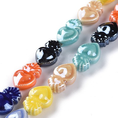 Glazed Porcelain Beads PORC-M003-09E-1