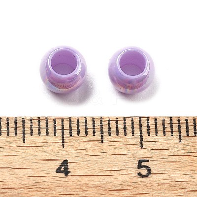 UV Plating Rainbow Iridescent Acrylic Beads PACR-D300-01E-1